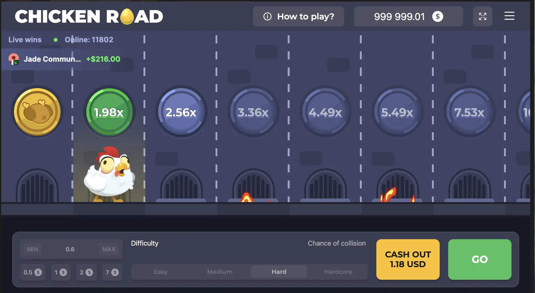 First Step in Chicken Road game