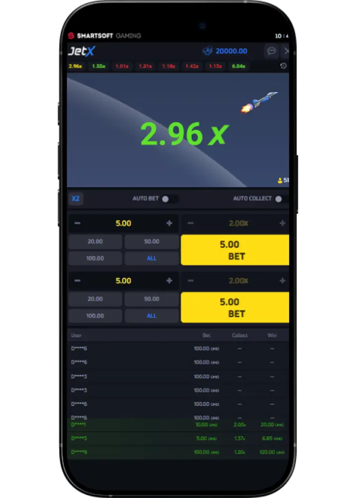 1win JetX game on mobile in Malaysia