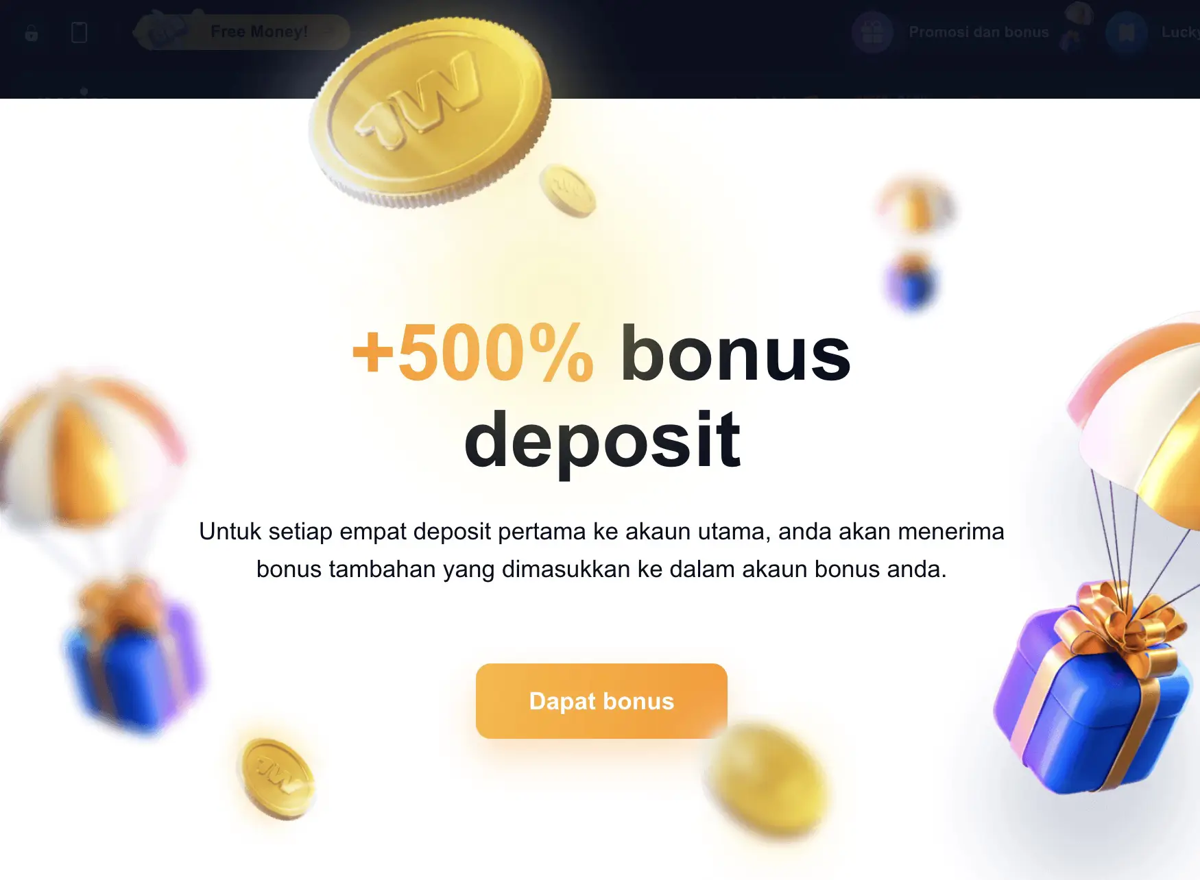 1win Lucky Jet welcome bonus
