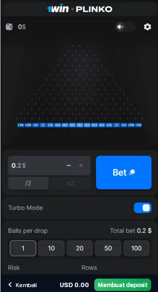 1win Plinko mobile app